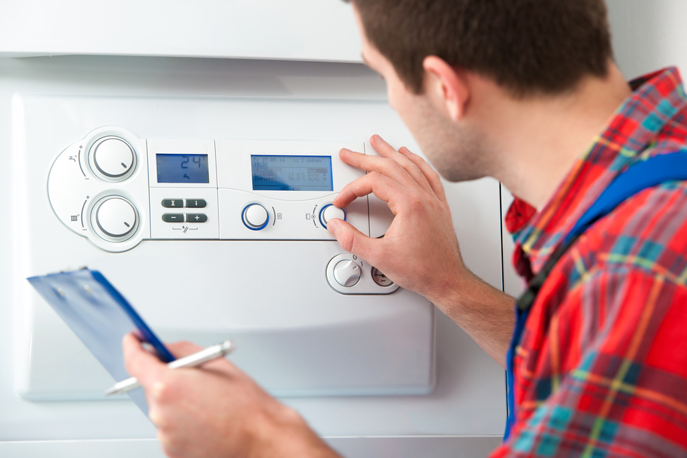 servicing boiler